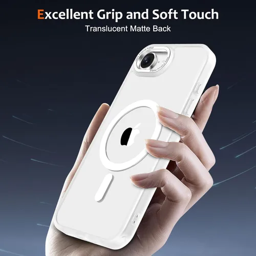 Vista 1226 de Anuck - Funda magnética para iPhone 11 compatible con MagSafe, carcasa trasera mate translúcida dura, borde de TPU, delgada, resistente a impactos