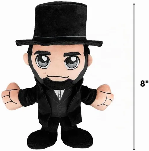 Vista 3 de Bleacher Creatures Abraham Lincoln - Peluche Kuricha de 8 pulgadas, juguete suave inspirado en Chibi