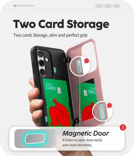 Vista 249 de GOOSPERY Parachoques magnético para puerta compatible con Galaxy S9 Plus, tarjetero tipo billetera con cierre automático por iman, funda protectora