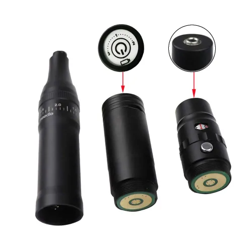 Vista 2 de Maquillaje Permanente Rotary Tattoo Machine Máquina de Pluma de Cejas con 10PCS Agujas para Cejas, Labios, Delineadores de Ojos B950b (negro)