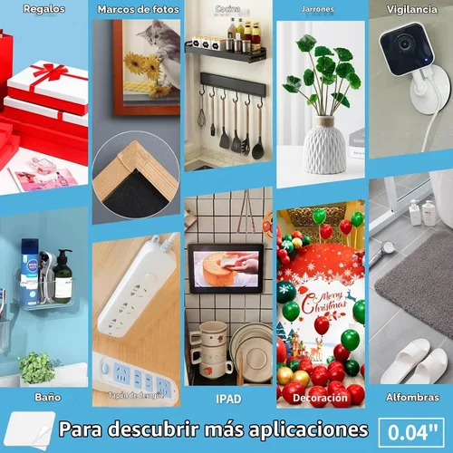 Vista 7 de Art3d Cinta de doble cara (10 pies), sin rastros, extraíble, reutilizable, lavable - Cinta multiusos como se ve en la televisión