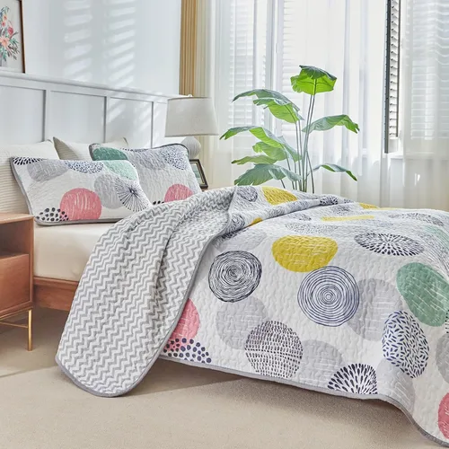 Vista 6 de UOZZI BEDDING Juego de edredón reversible de 2 piezas para niños, tamaño individual de 68 x 86 pulgadas, colcha de microfibra suave y ligera, juego