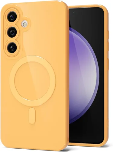 Vista 20 de Svanove Funda magnética de silicona para Samsung Galaxy S22, compatible con Magsafe, bonita funda para mujer, goma de gelatina brillante delgada
