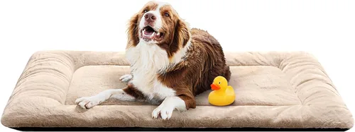 Vista 45 de Alfombrilla de cama para jaula de perro para perros extra pequeños. Cama de jaula de perro ultra suave. Alfombrilla de perrera lavable y Rosa