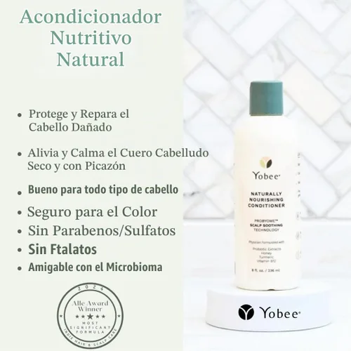 Vista 3 de Alivio de la psoriasis y la caspa Champú y acondicionador probióticos Yobee Formulado por médicos