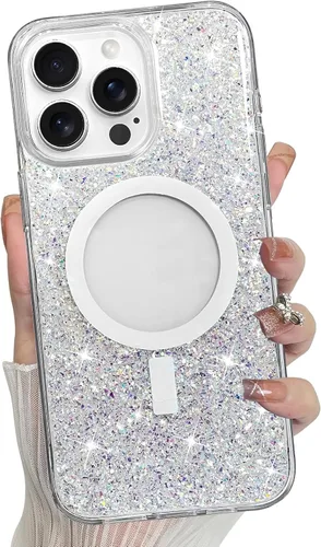 Vista 35 de Bonoma - Funda para iPhone 17 Pro Max 2025 con cristales brillantes, purpurina brillante