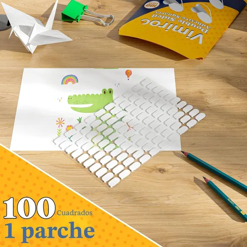 Vista 7 de 100 piezas de tachuelas adhesivas transparentes, puntos adhesivos