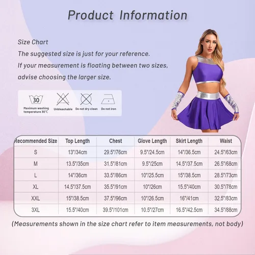 Vista 6 de Disfraz de Halloween para mujer, disfraz de princesa, juego de rol, color morado, ombliguera con minifalda
