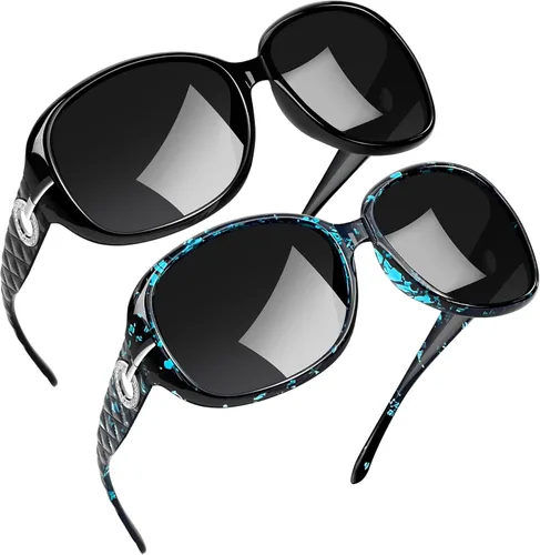 Vista 51 de Joopin Oversized Rectangle Sunglasses UV400 Protection Shades for Women Negro