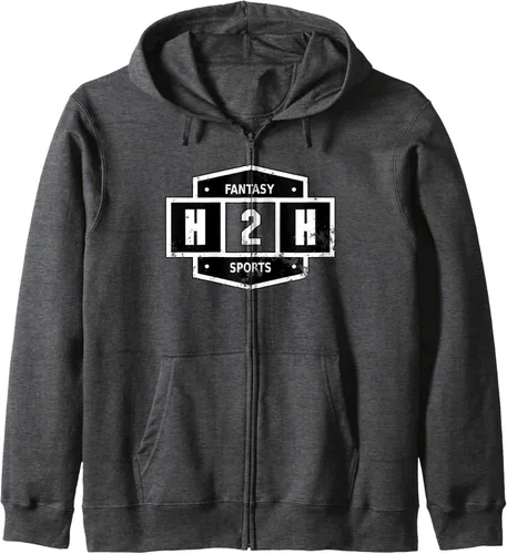 Vista 4 de H2H Fantasy Sports Sudadera con capucha y cremallera, Negro