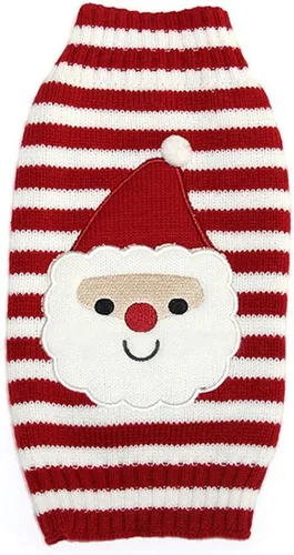 Vista 30 de Suéter de dos patas de algodón acanalado para Halloween, cuello alto a rayas alces estampado de Navidad para Teddy, Chihuahua, Shih Tzu, Yorkshire