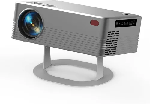 Vista 9 de Mini proyector compatible con 1080P, proyector de cine en casa de 200 Ansi, proyector portátil con WiFi y Bluetooth, corrección trapezoidal