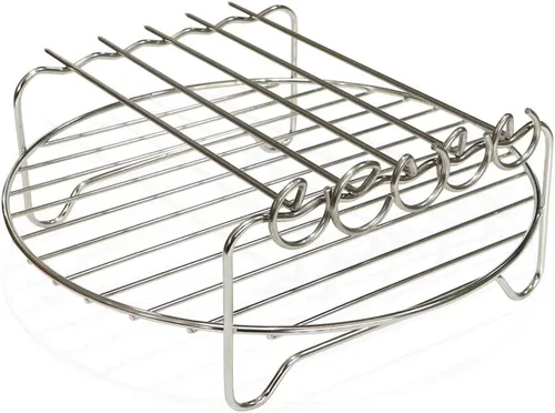 Vista 7 de Estante de doble capa para freidora de aire, accesorios para freidora de aire, estante multiusos que se adapta a la mayoría de 3.7 cuartos de galón