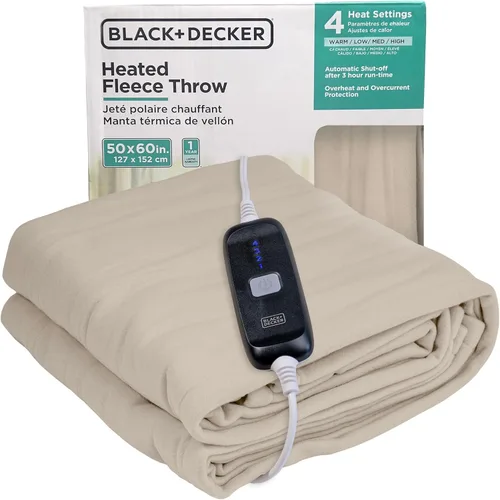 Vista 44 de BLACK+DECKER Manta térmica eléctrica, manta eléctrica de piel de oveja sintética, manta térmica con 4 niveles de calefacción, temporizador de 3