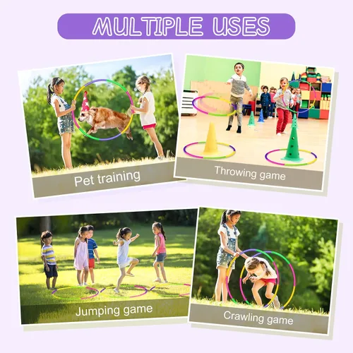 Vista 11 de Aro de ejercicio para niños, ajustable, desmontable, peso y tamaño, aro de plástico para actividades al aire libre, gimnasio, aula, escuela