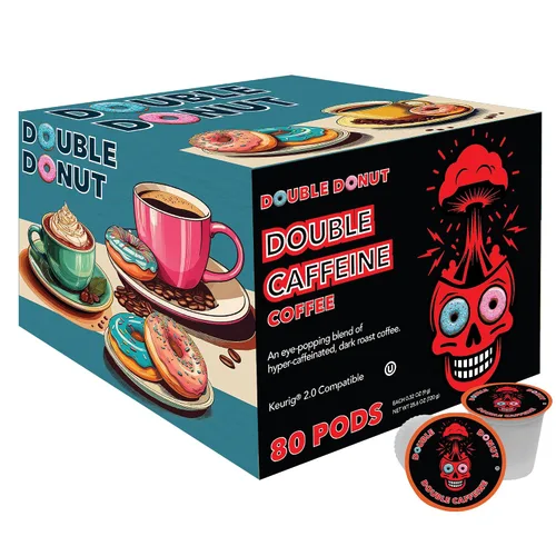 Vista 46 de Double Donut Coffee Cápsulas de café de arándanos, cápsulas de café con sabor a arándanos de una sola porción, café tostado medio para cafeteras