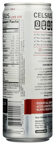 Vista 3 de CELSIUS Fitness - Bebida energética de 12 onzas líquidas, cola espumosa (paquete de 24)