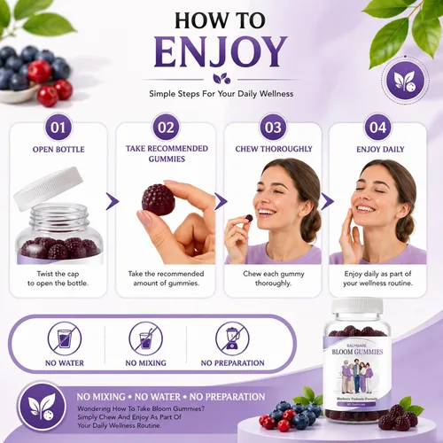 Vista 7 de Gomitas de bienestar diario con mezcla de arándano y vitaminas esenciales, fórmula a base de plantas, conveniente suplemento masticable, sabor a