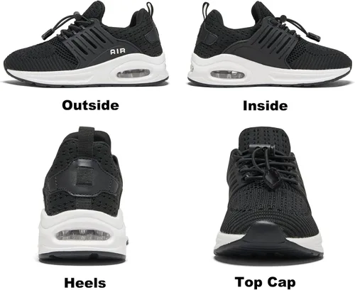 Vista 4 de Ugmikdo Zapatos para niños y niñas, tenis para correr, zapatos de aire, transpirables, ligeros, a la moda, para deportes, atletismo, gimnasio