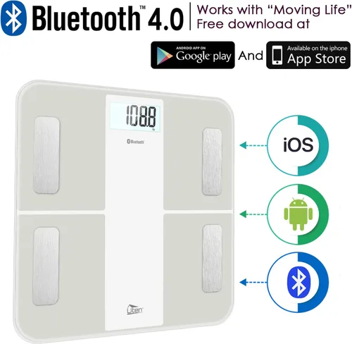 Vista 5 de Uten Báscula de grasa corporal inteligente BMI báscula digital de baño, báscula de peso inalámbrica, analizador de composición corporal