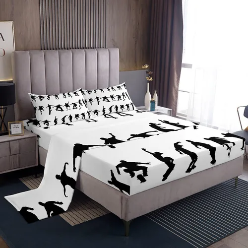 Vista 15 de Feelyou Cat Bed Sheets Set Twin Size Halloween Themed Bed Set Trick or Treat Deep Pocket Fitted Sheet Scaredy Cat Breathable Soft Lightweight