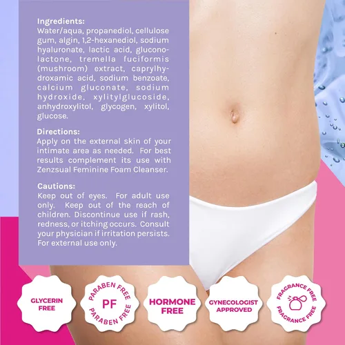 Vista 6 de ZENZSUAL Gel hidratante vaginal – A base de agua, pH equilibrado con ácido hialurónico – Gel femenino hidratante para sequedad íntima y comodidad