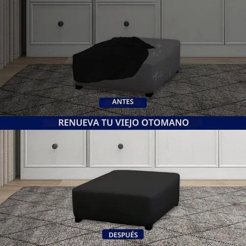 Vista 4 de PureFit Funda otomana súper elástica de ajuste perfecto cuadrada - Fundas otomanas para taburete y muebles plegables de almacenamiento para sala