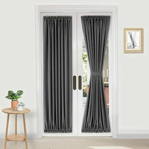 Vista 117 de DWCN Cortinas para Puertas Francesas – Cortinas opacas térmicas con bolsillo para barra para puertas con ventana de cristal, puertas de cocina