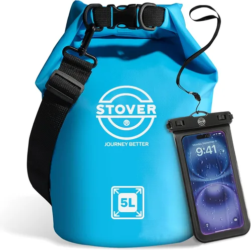 Vista 12 de STOVER 5/10/25/30/40/55L Waterproof Dry Bag- Roll-Top Backpack w/Phone Case- Kayaking, Hiking, Camping, Boating- Men/Women