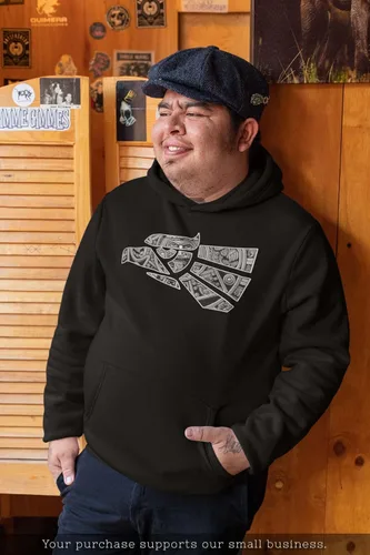 Vista 4 de ShirtBANC Sudadera con capucha de águila mexicana, calendario azteca, diseño cultural simbólico