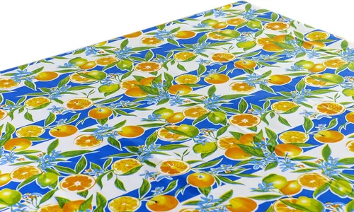 Vista 10 de Alux - Mantel de plástico con flores de hibisco para patios, picnic y mesas de cocina, azul y rojo, vinilo de plástico, mantel de plástico