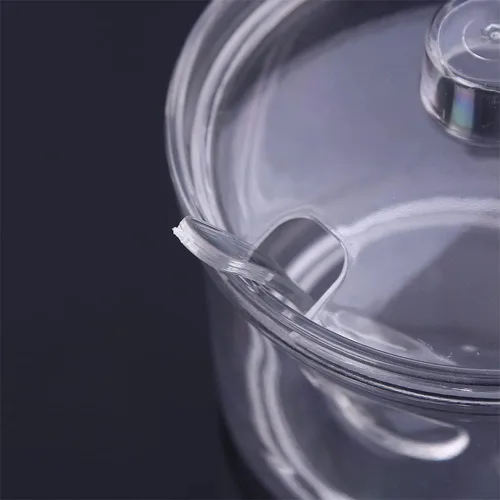 Vista 5 de Clean Acrylic Sugar Bowl - Tarro de especias con tapa y cuchara