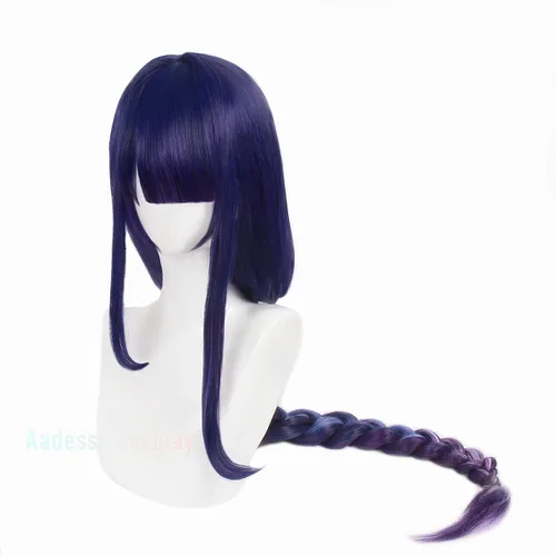 Vista 2 de Aadesso Raiden Shogun Cosplay Pelucas para juego Genshin Impact Halloween Cosplay peluca (Raiden Shogun Morado)