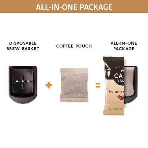 Vista 6 de Cafe Valet - Paquetes de café envueltos individualmente, tostado oscuro regular y vainilla francesa 100% café arábica, 168