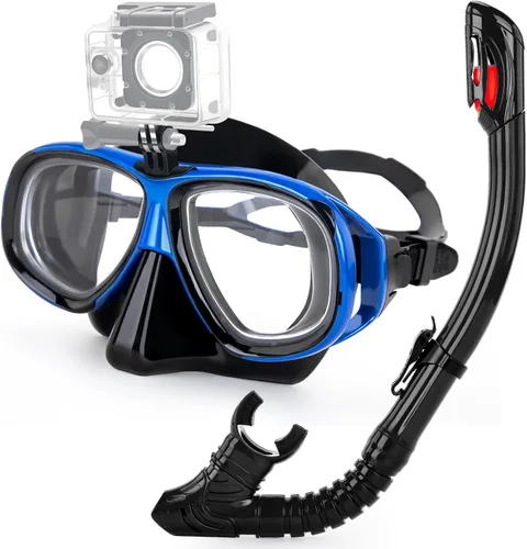 Vista 8 de Snorkeling Gear for Adults Youth, Nearsighted Anti-Fog Diving Mask & Silicone Dry Snorkel for Scuba Diving Spearfishing Freediving