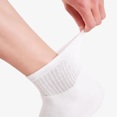 Vista 4 de Calcetines tobilleros para mujer, calcetines de algodón acolchados completos, 6 pares de calcetines atléticos antiampollas 7-1010-13