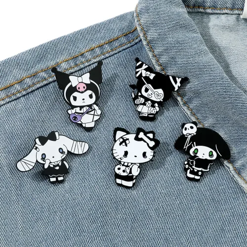 Vista 5 de Broche de gatito esmaltado con solapa Kawaii de dibujos animados Pins Ropa Mochila Decoración Accesorios Regalo para Niñas Niños Mujeres