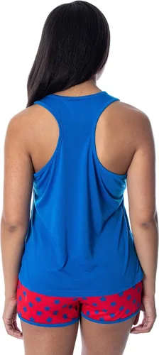 Vista 4 de DC Comics Superman - Conjunto de pijama para mujer con logotipo clásico y espalda cruzada, Superman Logo