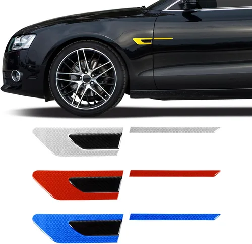 Vista 7 de True Line Automotive Protector de arañazos, kit de 2 piezas de adornos reflectantes para puerta lateral, protector de pintura para automóviles Azul