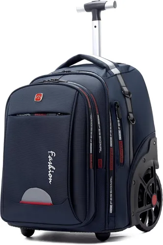 Vista 10 de WMHYLYH Mochila impermeable con ruedas de 20/22 pulgadas, Negro