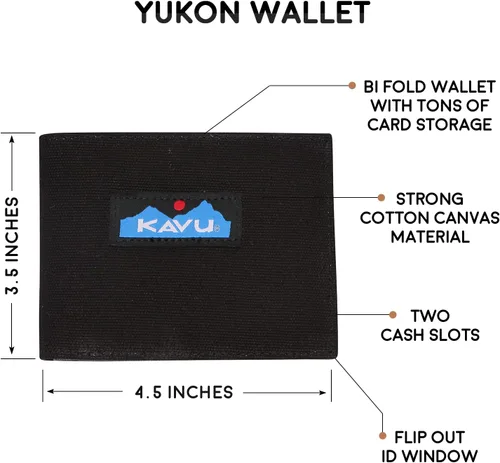 Vista 6 de KAVU Yukon Bi Fold - Cartera de lona de algodón