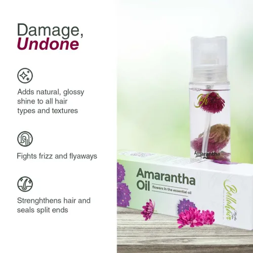 Vista 5 de Bellahair Revive, fortalece y brilla con nuestro lujoso aceite natural para el cabello, alimentado por aceite de amaranto para el crecimiento