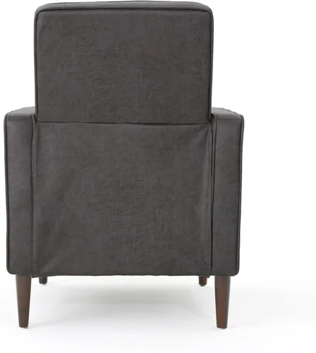 Vista 9 de GDFStudio Macedonia - Sillón reclinable de tela con respaldo copetudo, moderno Pizarra / Espresso oscuro