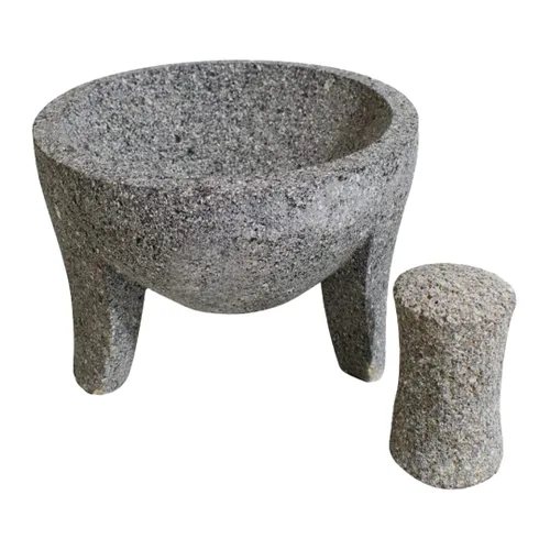 Vista 2 de Molcajete tradicional de piedra volcánica