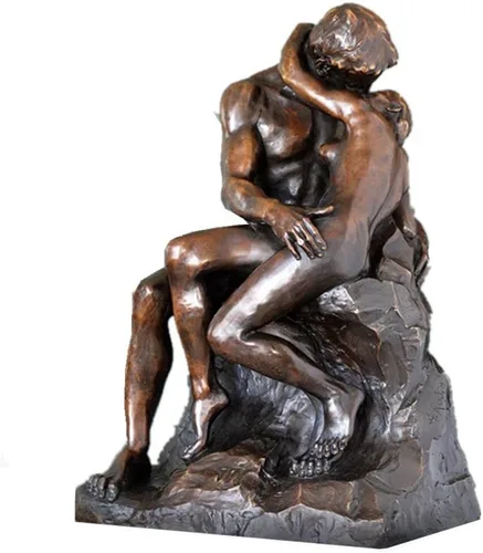 Vista 6 de El beso estatuas de bronce esculturas decoración para el hogar Rodin Metal Figurines TPE-186