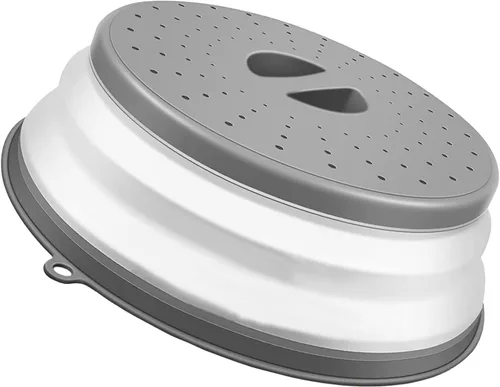 Vista 9 de Cubierta de salpicaduras de microondas de 10.5 pulgadas para alimentos con alfombrilla de 10 pulgadas, tapa protectora de salpicaduras de silicona