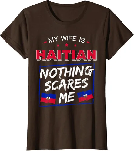 Vista 17 de My Wife Is Haitian Republic of Haiti Heritage Roots - Camiseta con bandera, Negro, S