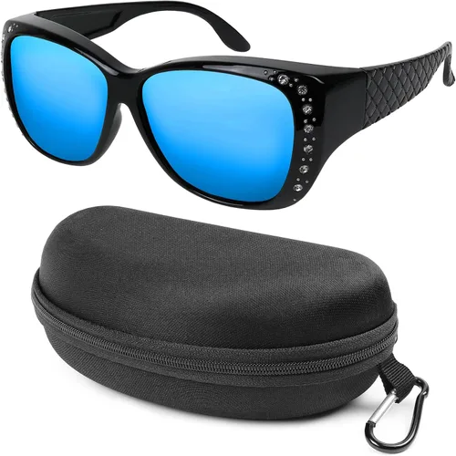 Vista 4 de Gafas de sol que se ajustan sobre gafas para mujer, protección UV, polarizadas y visión nocturna Fitover