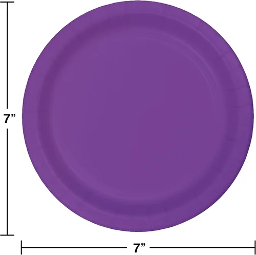 Vista 2 de Creative Converting Plato de almuerzo desechable de amatista, suministros para fiestas, 7 pulgadas, 20