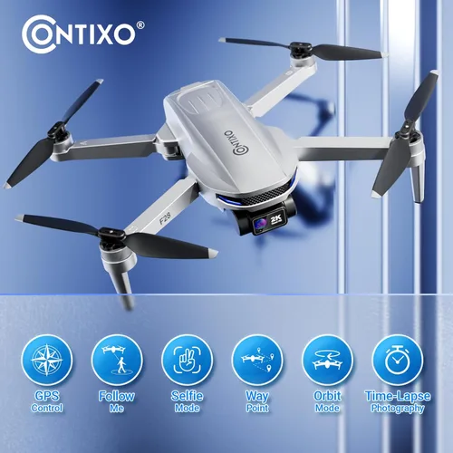 Vista 2 de Contixo F28A - Dron GPS para adultos plegable, cámara 2K, motores sin escobillas, tiempo de vuelo de 26 minutos, dron de control remoto FPV